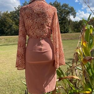 Bozzolo Midi Back Zip Pencil Bodycon Skirt